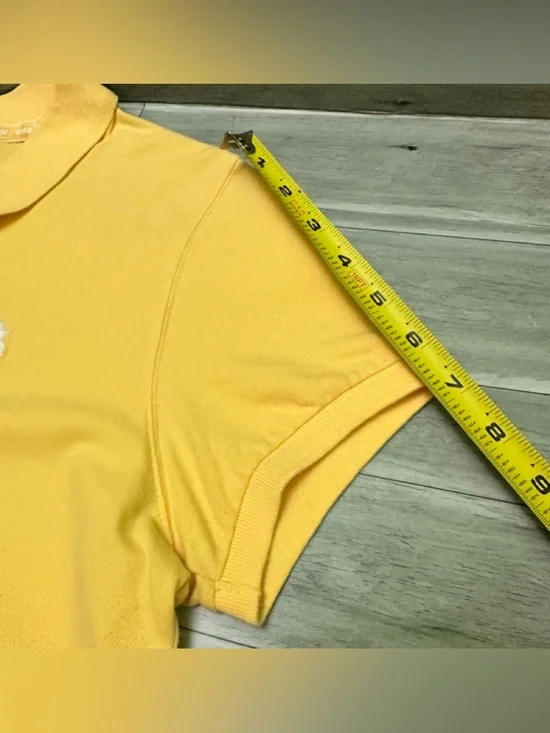 Disney Yellow Polo Women's Short Sleeve Top - Classic Collared Tee L - Picture 7 of 7